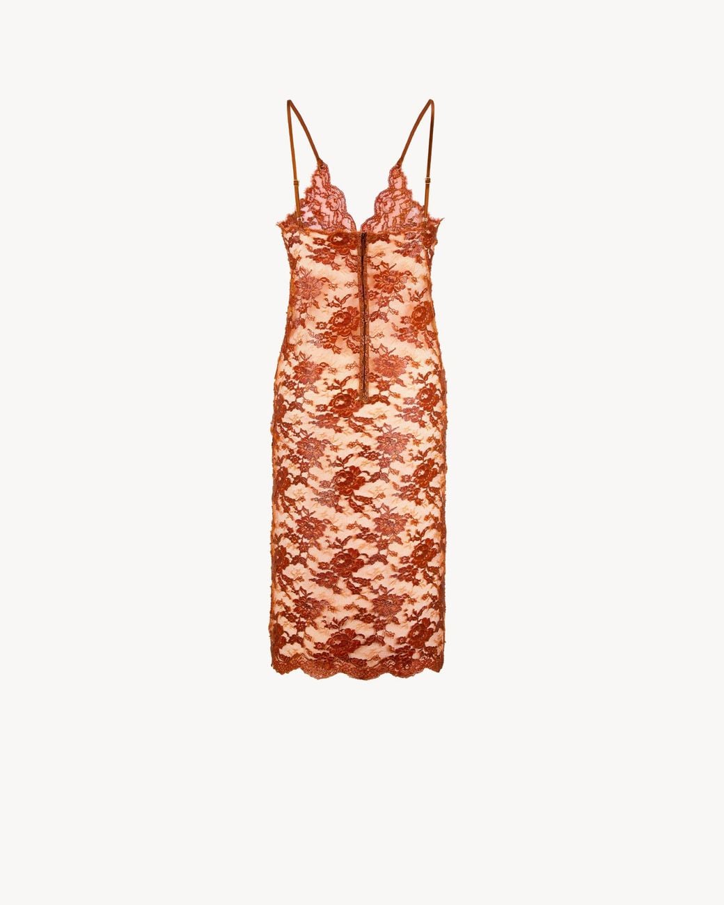 Saint Laurent Orange Spaghetti-Strap Dress
