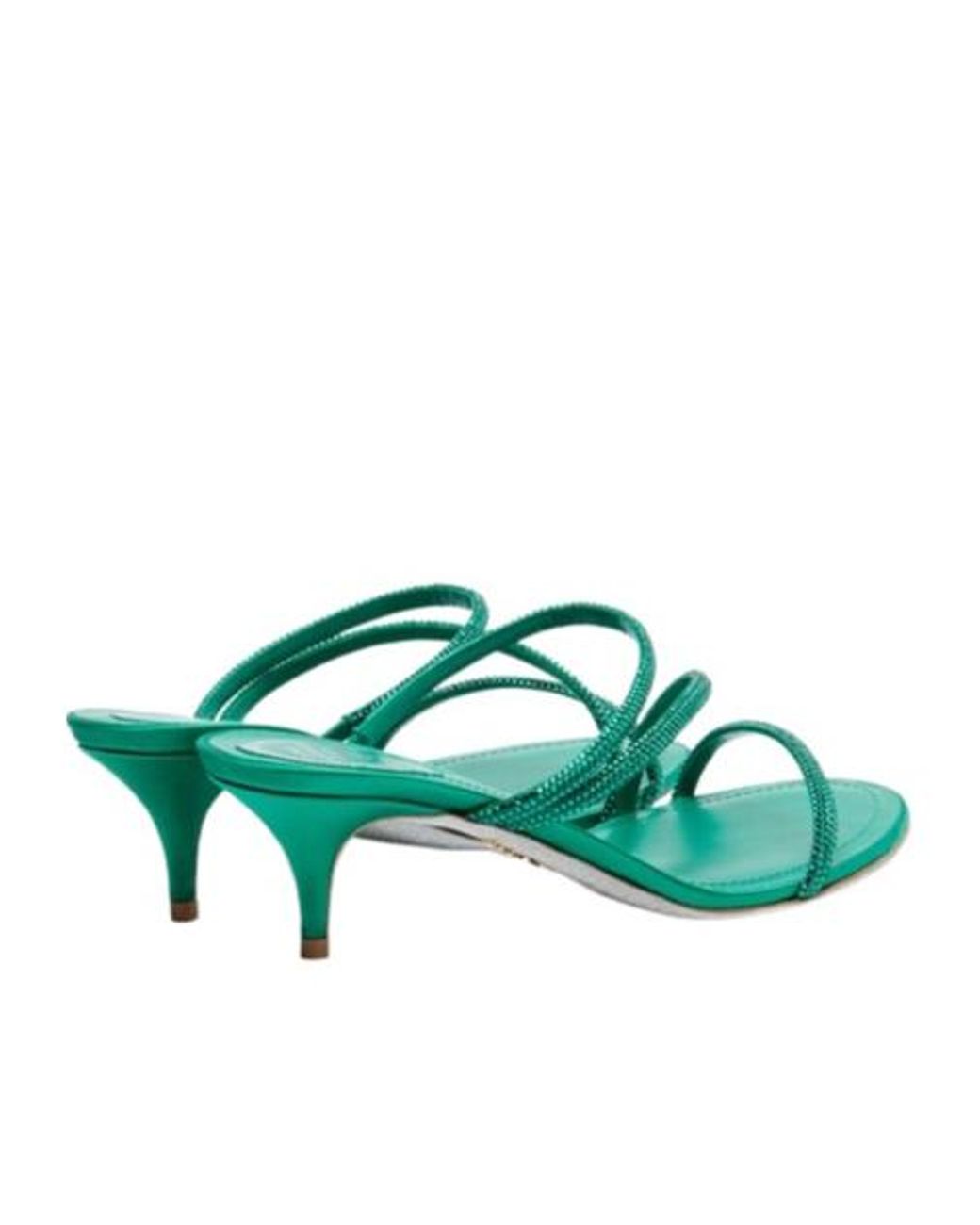 Rene Caovilla Green Shiny Crystal Sandals
