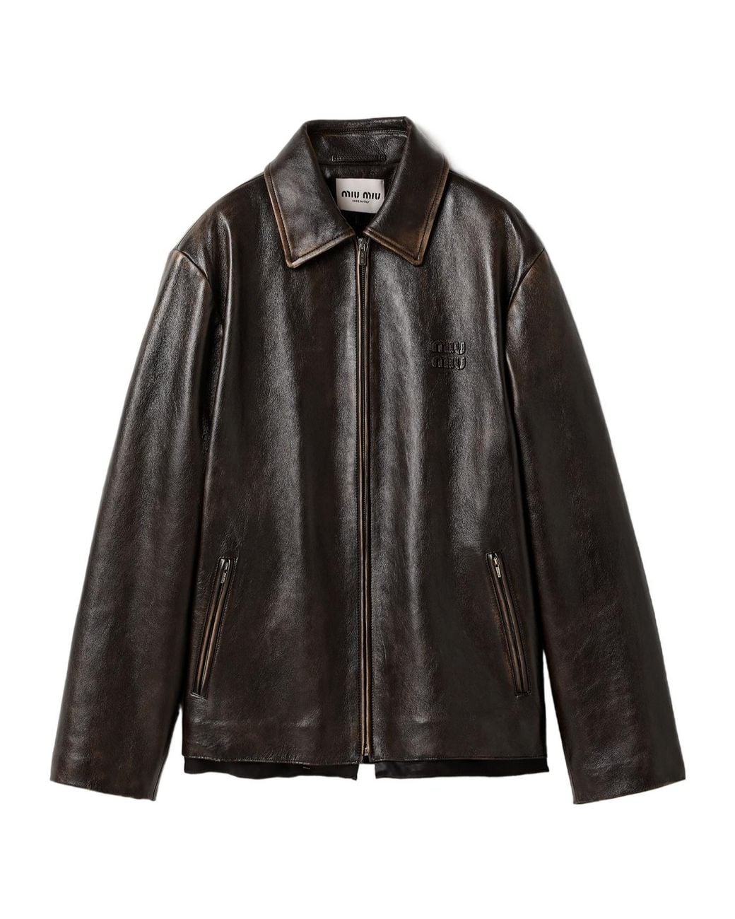 Miu Miu Black Nappa Leather Jacket