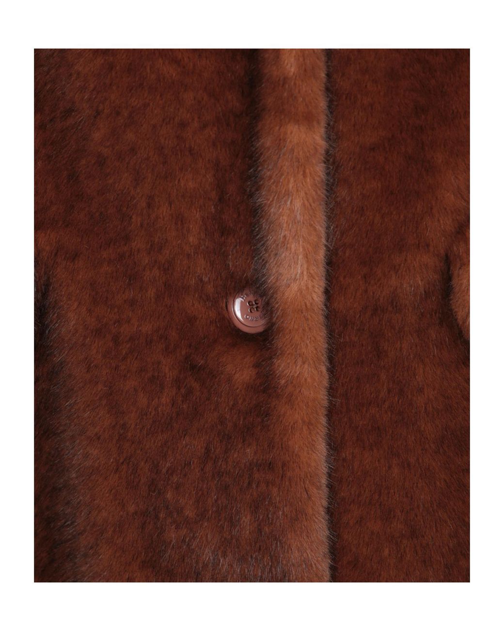 Herno Brown Faux Fur Single Breasted Coat