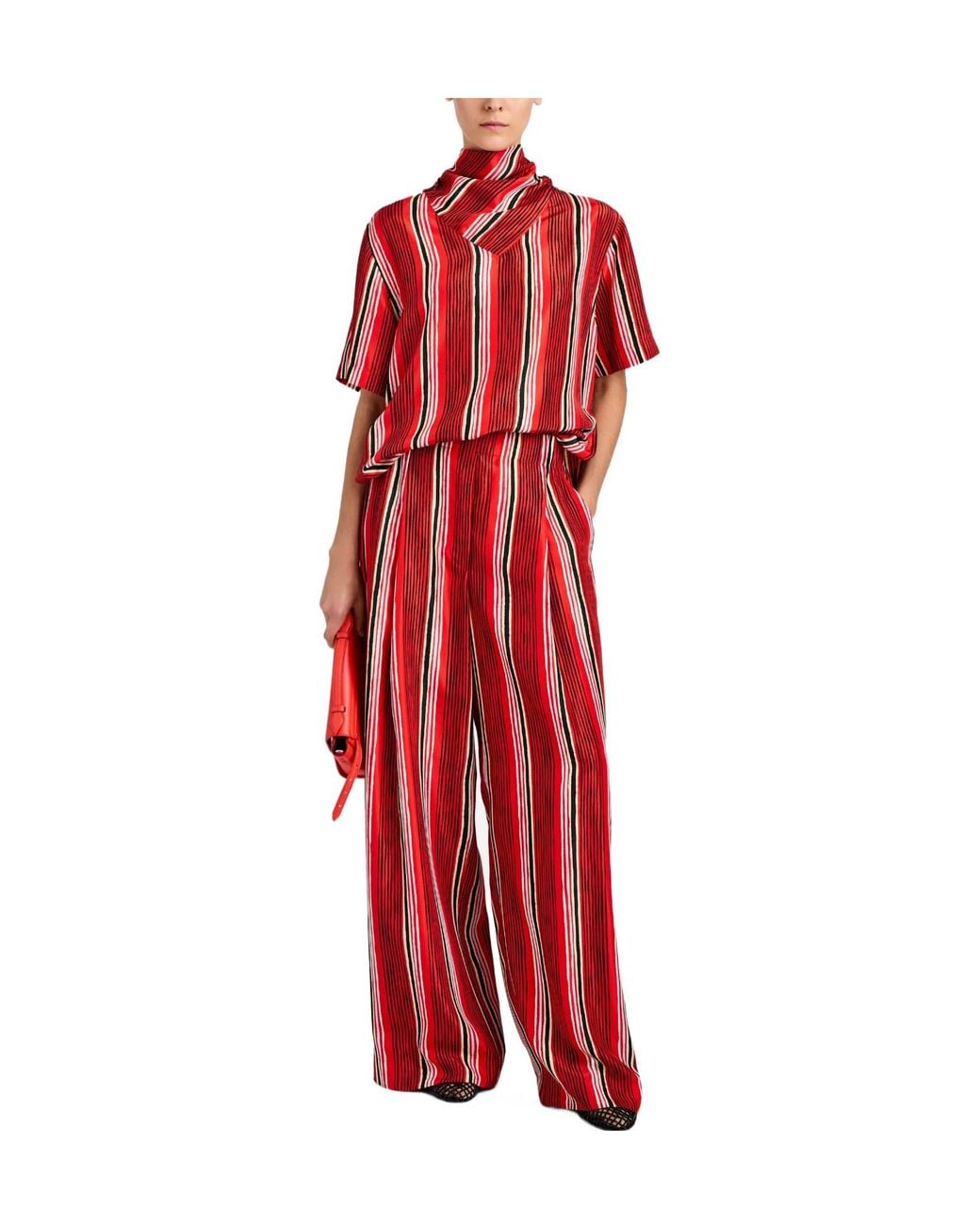 Proenza Schouler Red Amira Printed Trousers