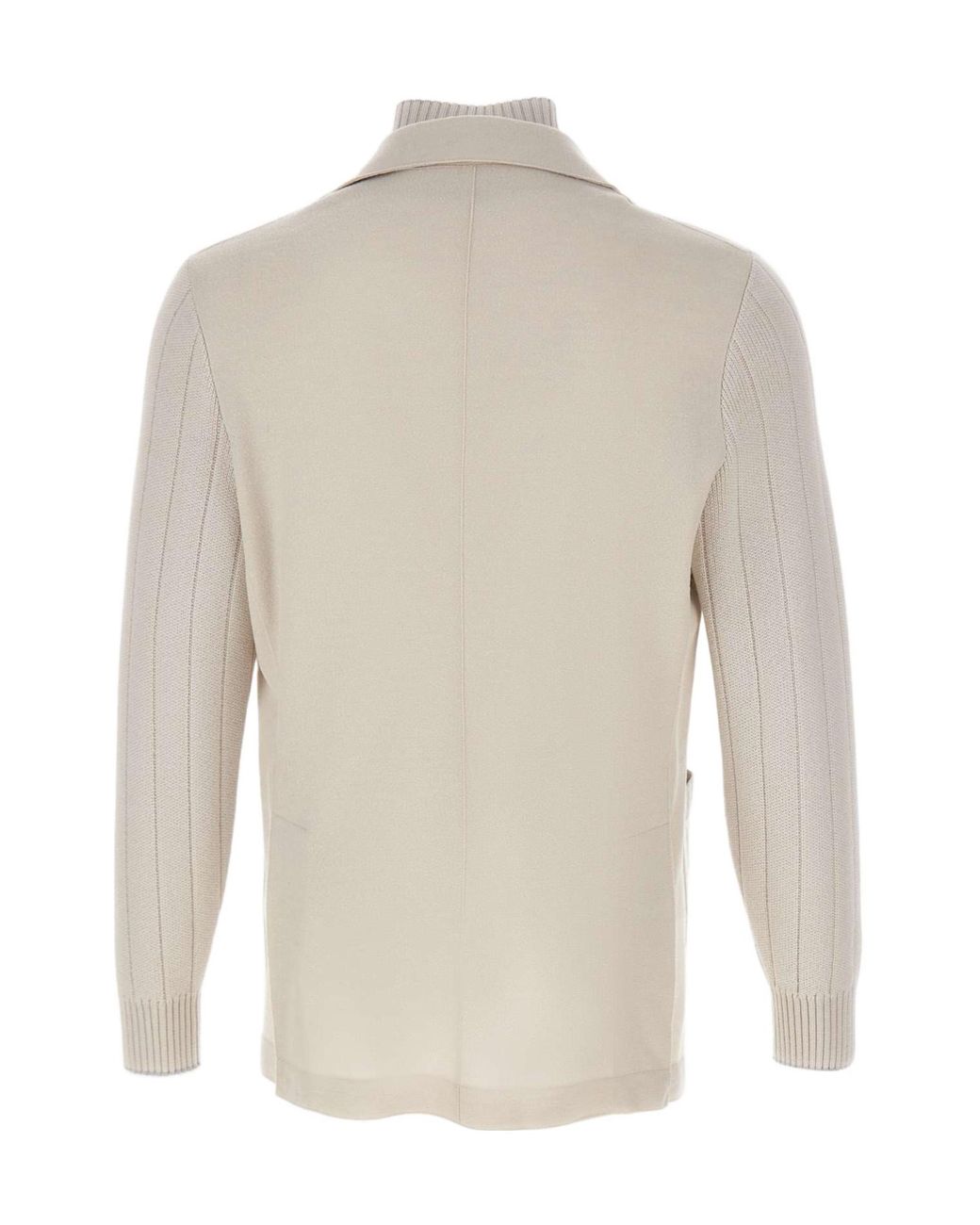 Eleventy Gray Single Breasted Ribbed-Knit Blazer for men