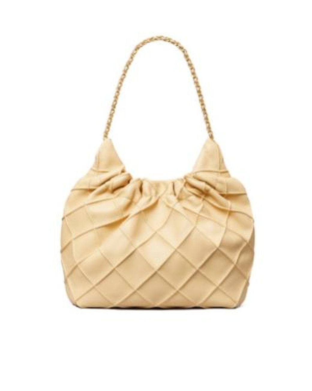 Tory Burch Natural Fleming Drawstring Mini Hobo Bag