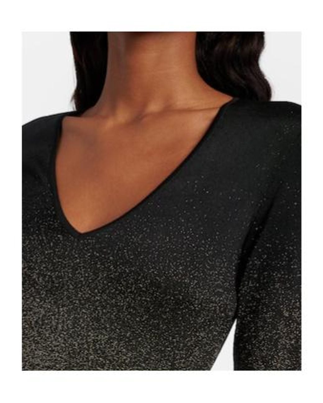 Roberto Cavalli Black Glitter Pleated Gown
