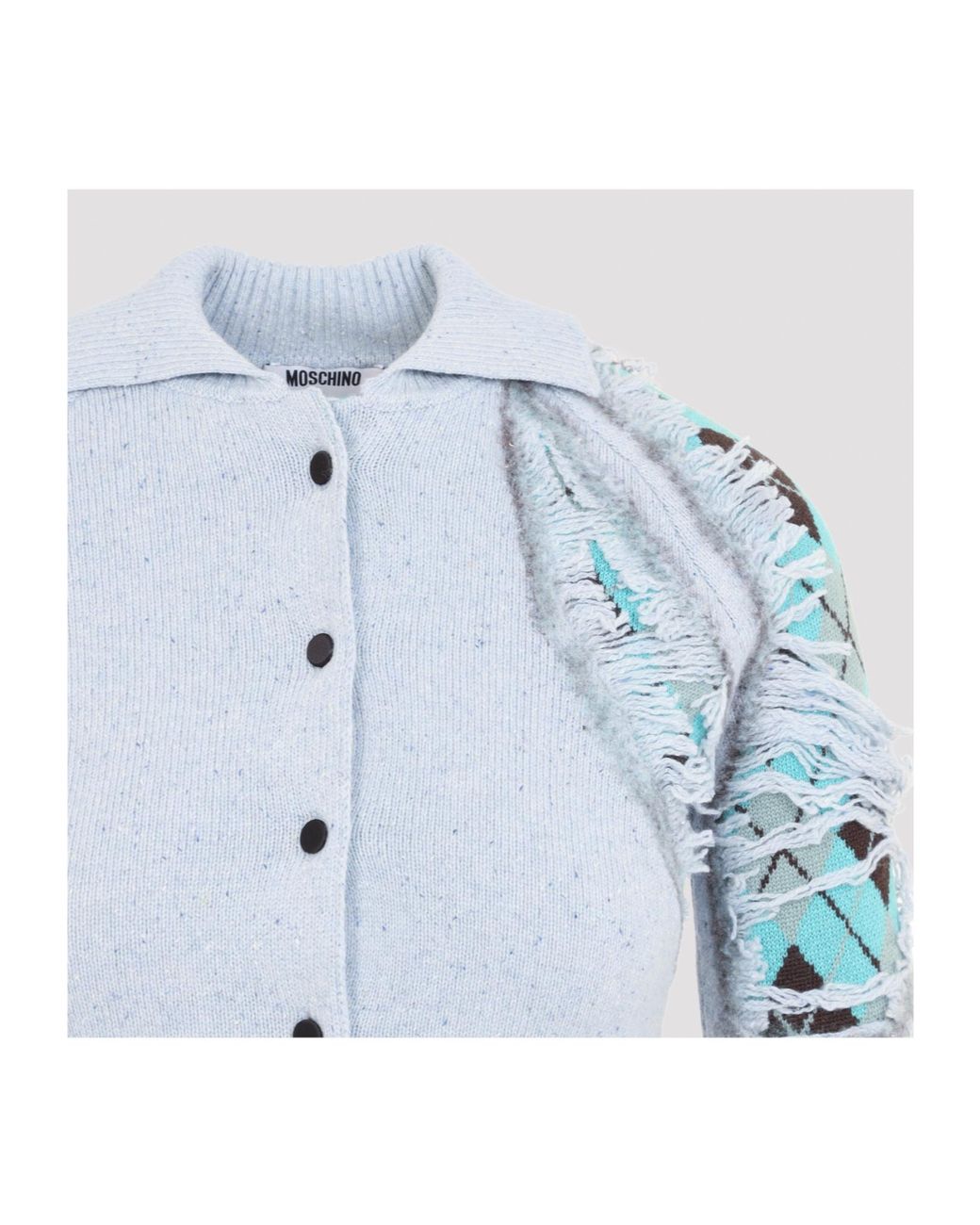 Moschino Blue Long-Sleeved Knitted Cardigan
