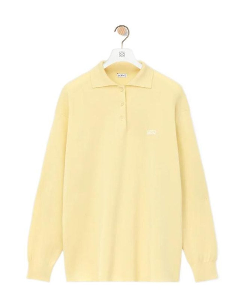 Loewe Yellow Long-Sleeved Knitted Polo Sweater