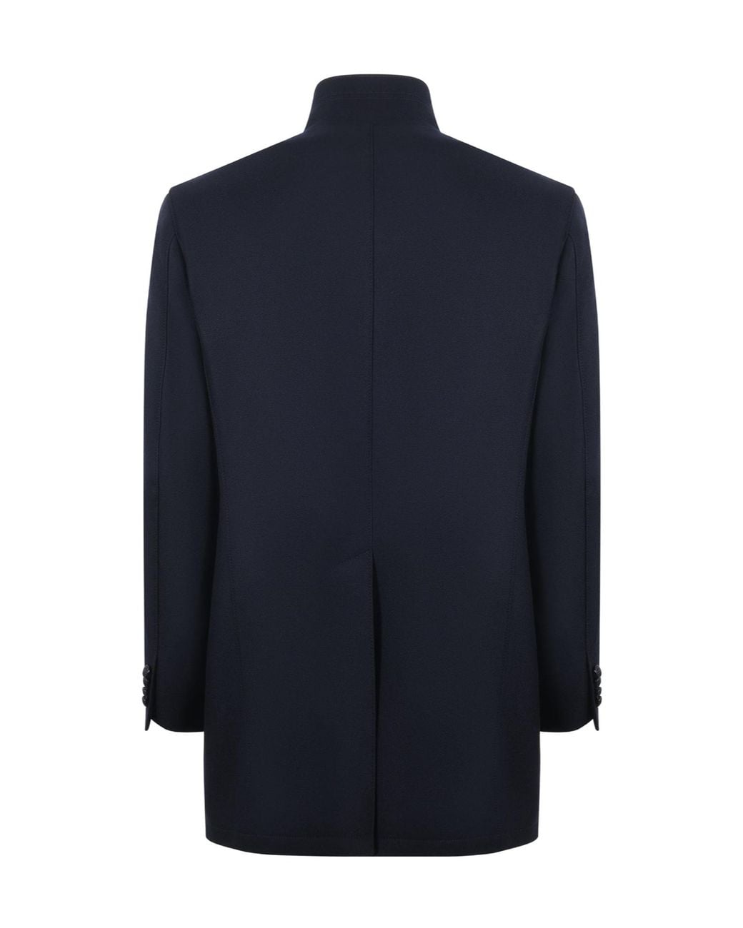 Tagliatore Blue Gordon Stand Collar Coat for men