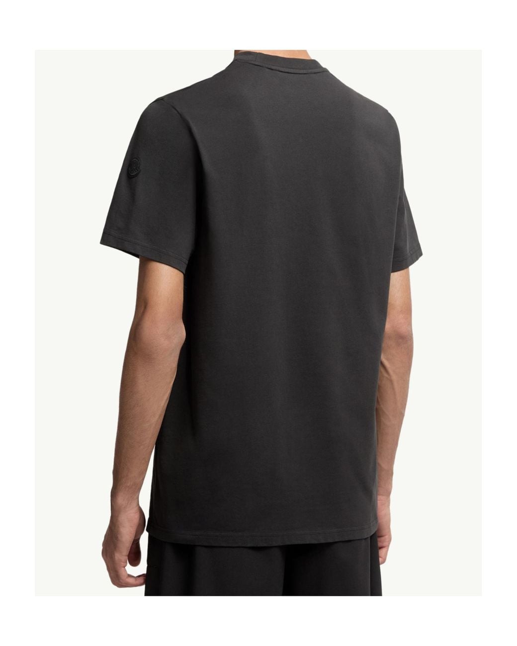 Moncler Black Logo Printed Crewneck T-Shirt for men