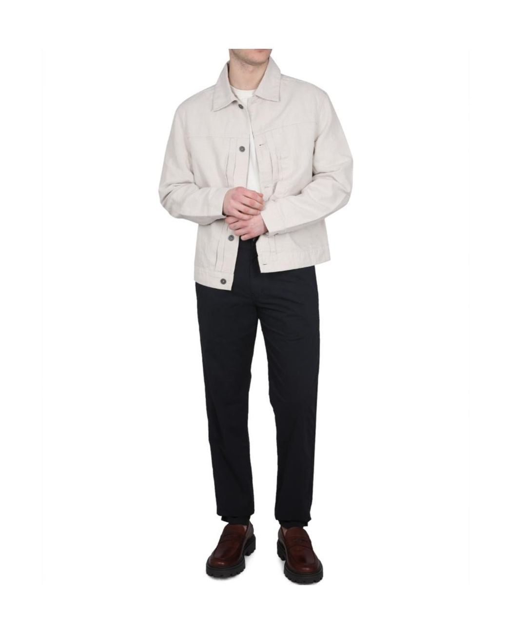 Aspesi Black Straight-Leg Drawstring Chino Trousers for men