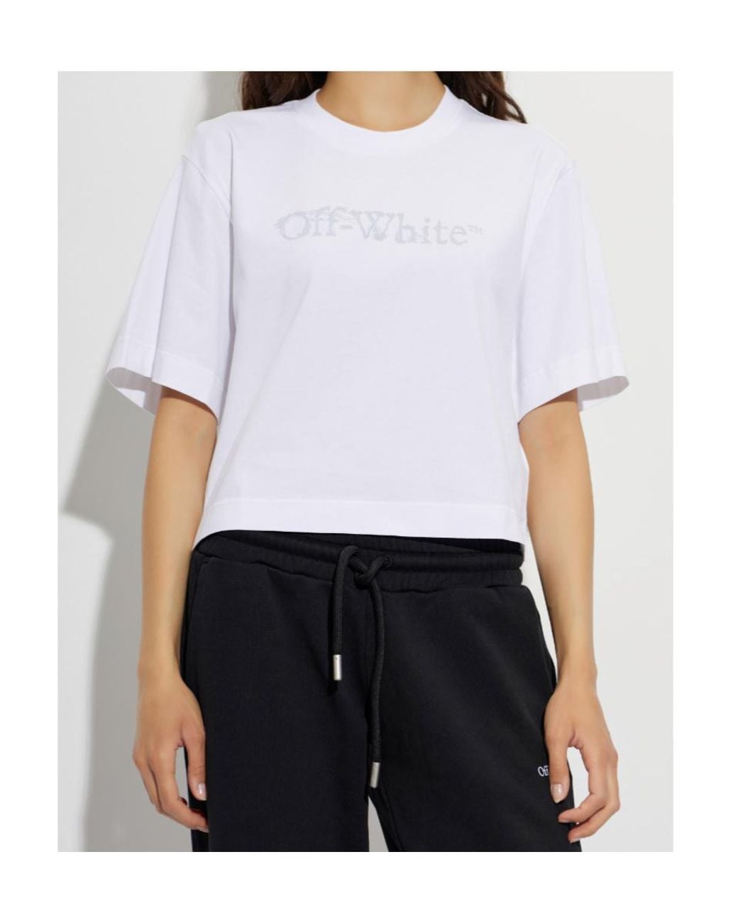 Off-White c/o Virgil Abloh White Cropped Short-Sleeve T-Shirt