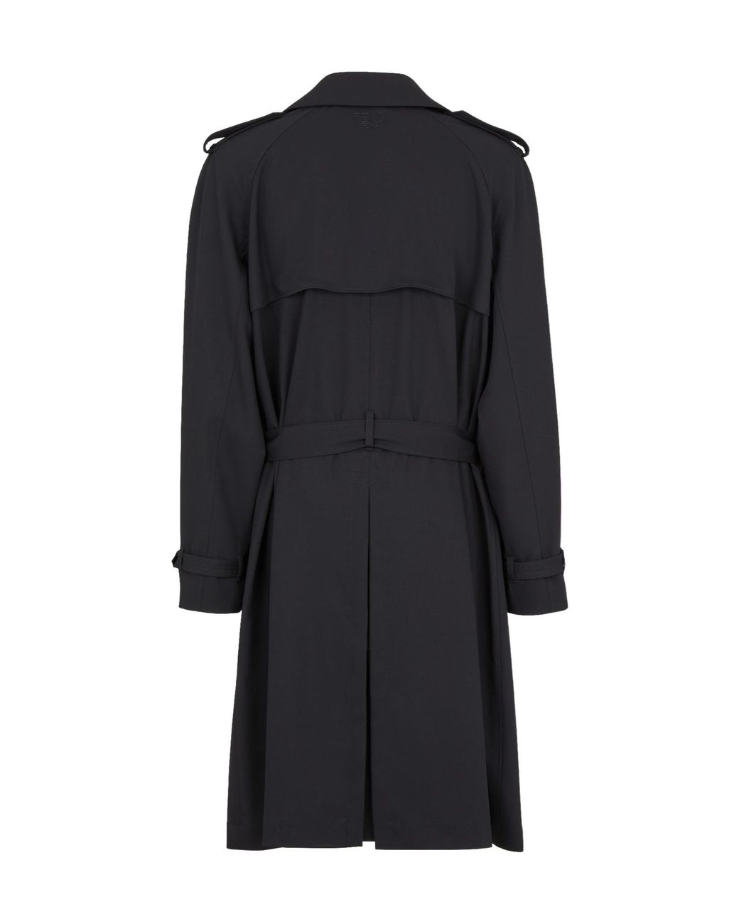 Fendi Black Double Breasted Belted Coat for men