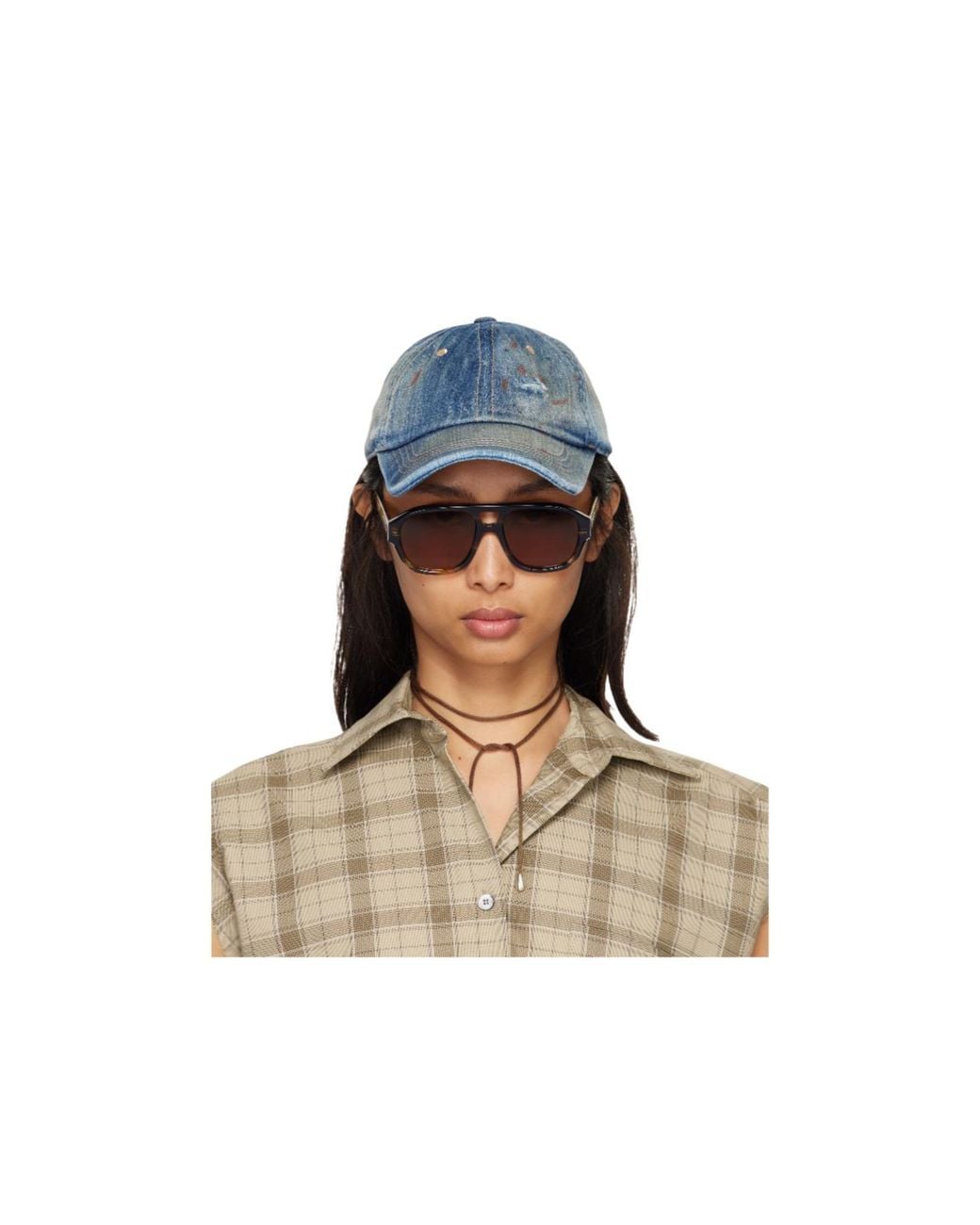 Acne Blue Denim Logo Cap