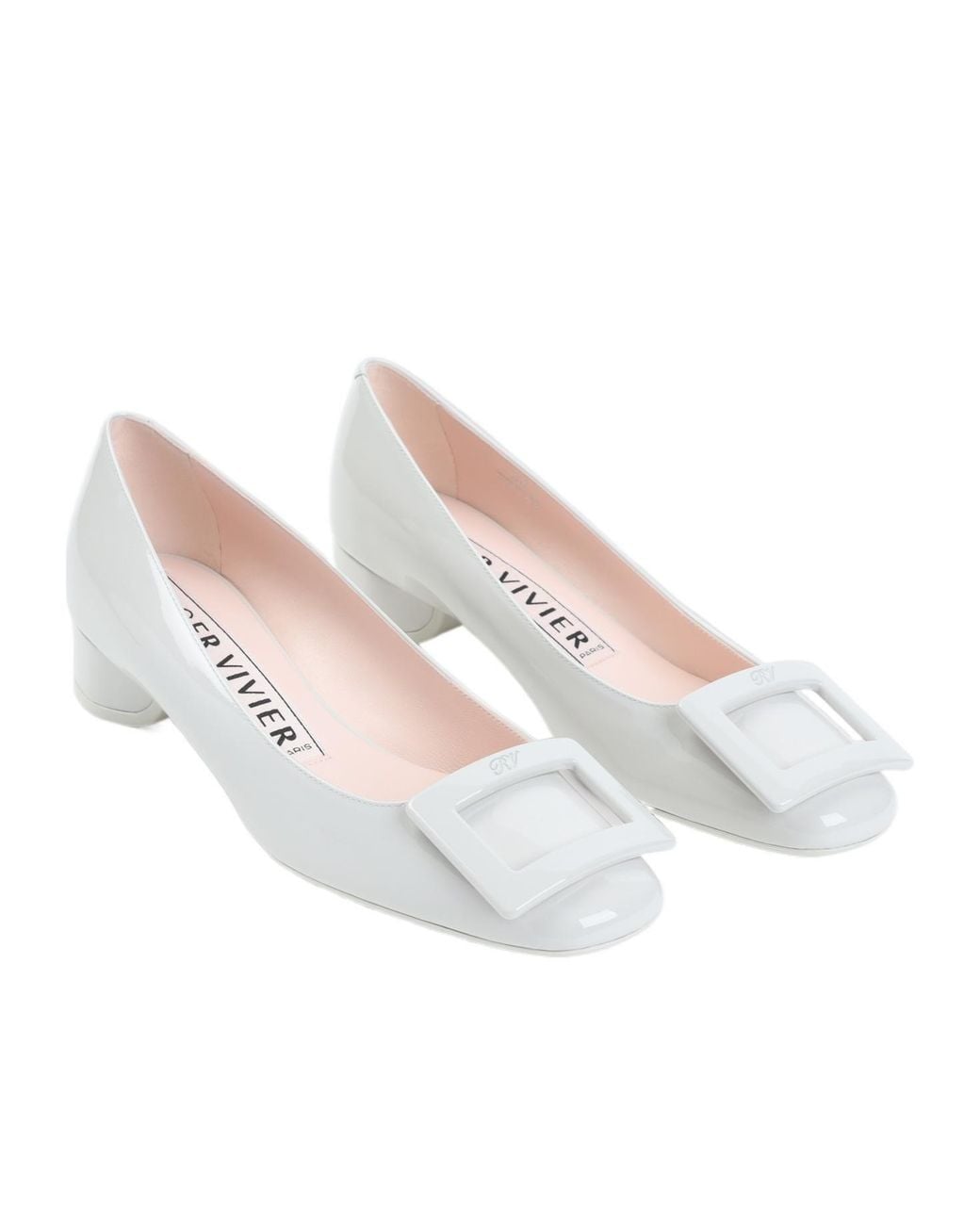 Roger Vivier White Slip-On Pumps