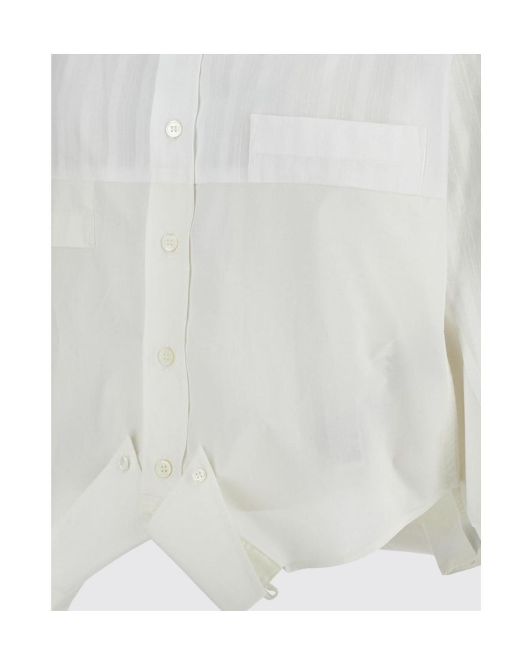 MM6 by Maison Margiela White Mirrored Poplin Shirt