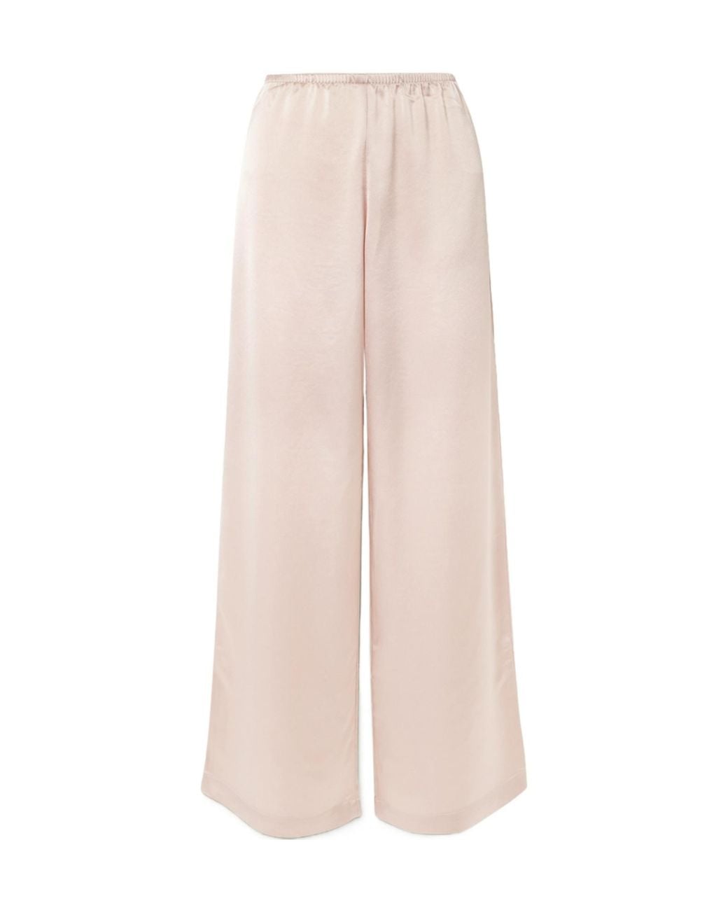 Leset Pink Soft Satin Wide-Leg Pants