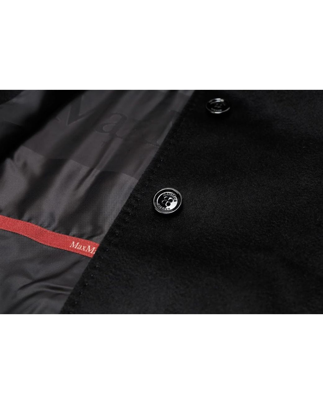 Max Mara Black Lapel Long-Sleeved Coat