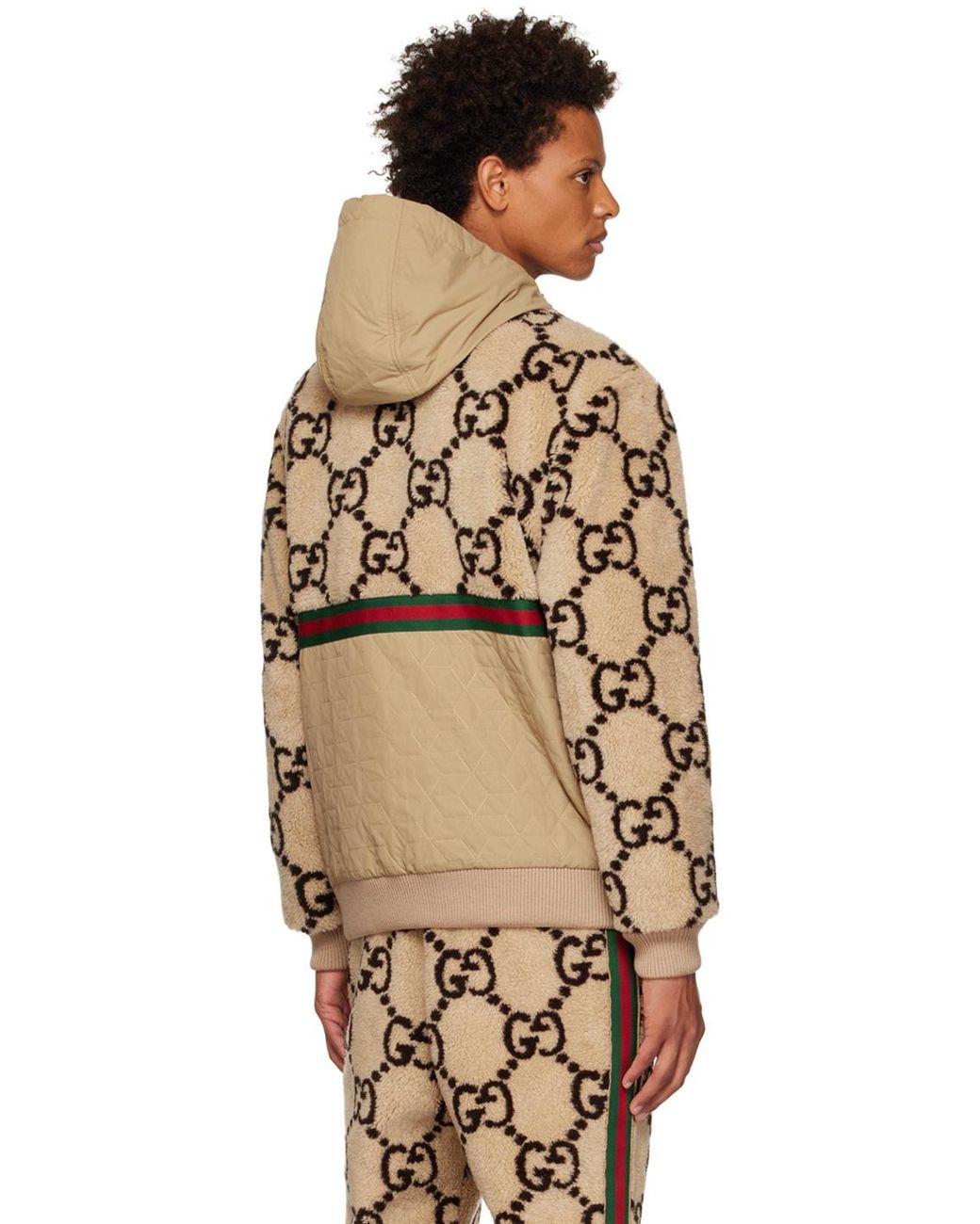 Gucci Natural Gg Jacquard Long-Sleeved Jacket for men