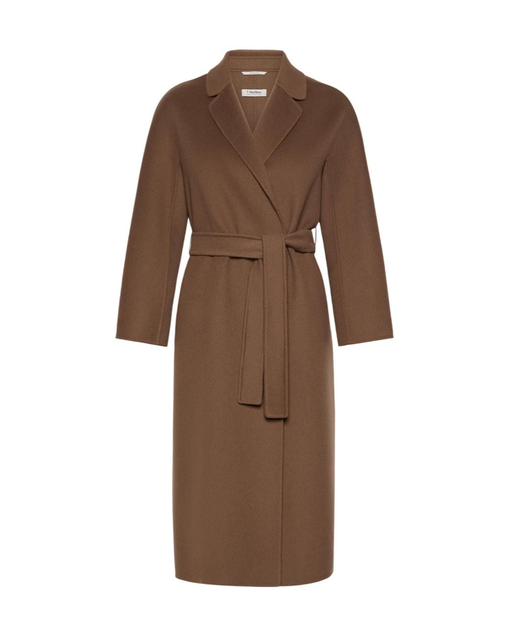Max Mara Brown Virgin Wool Wrap Coat