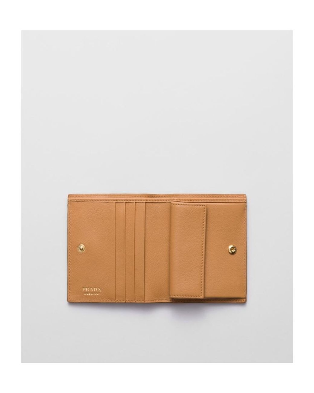Prada Natural Embellished Bi-Fold Wallet