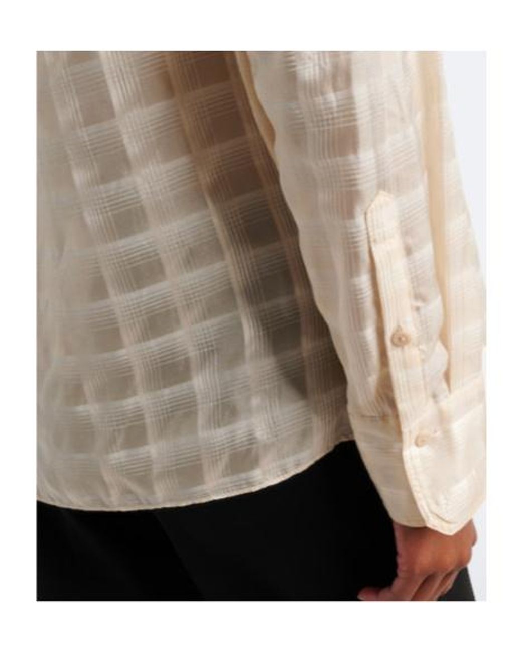 Dorothee Schumacher Natural Airy Check Tie-Neck Cotton And Silk Blouse