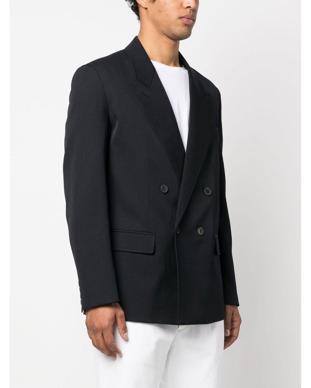 Valentino Blue Lapel Long-Sleeved Suit Jacket for men