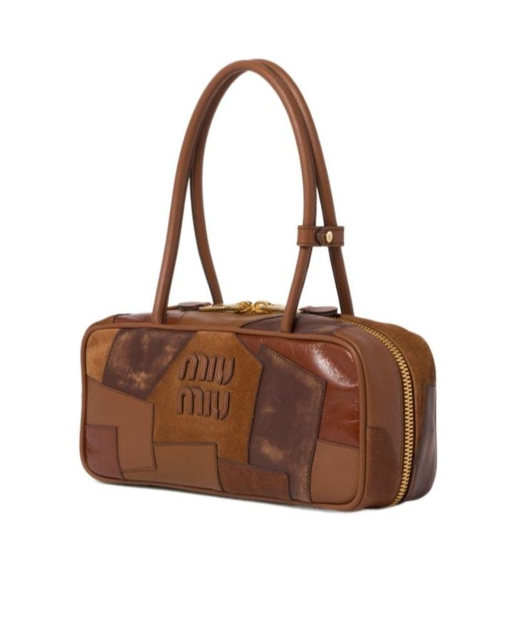 Miu Miu Brown Beau Leather Patchwork Bag