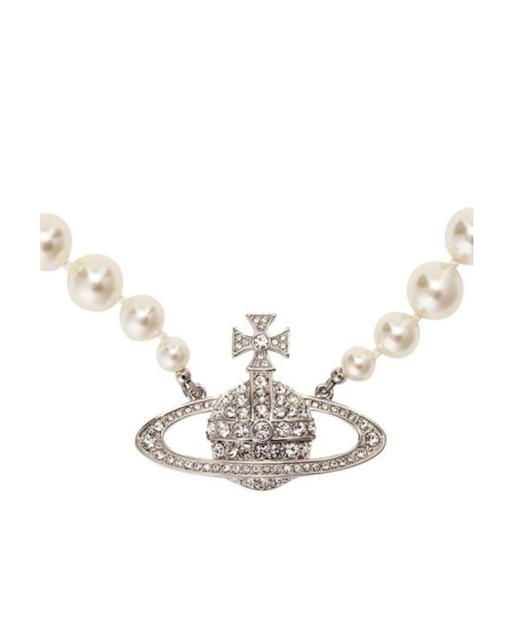 Vivienne Westwood Metallic Pearl Bas Relief Choker