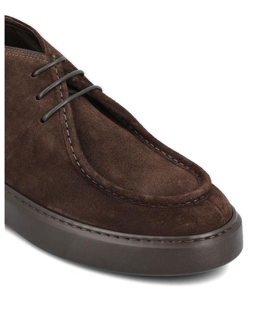 Doucal's Brown Chukka Round Toe Derby Shoes for men