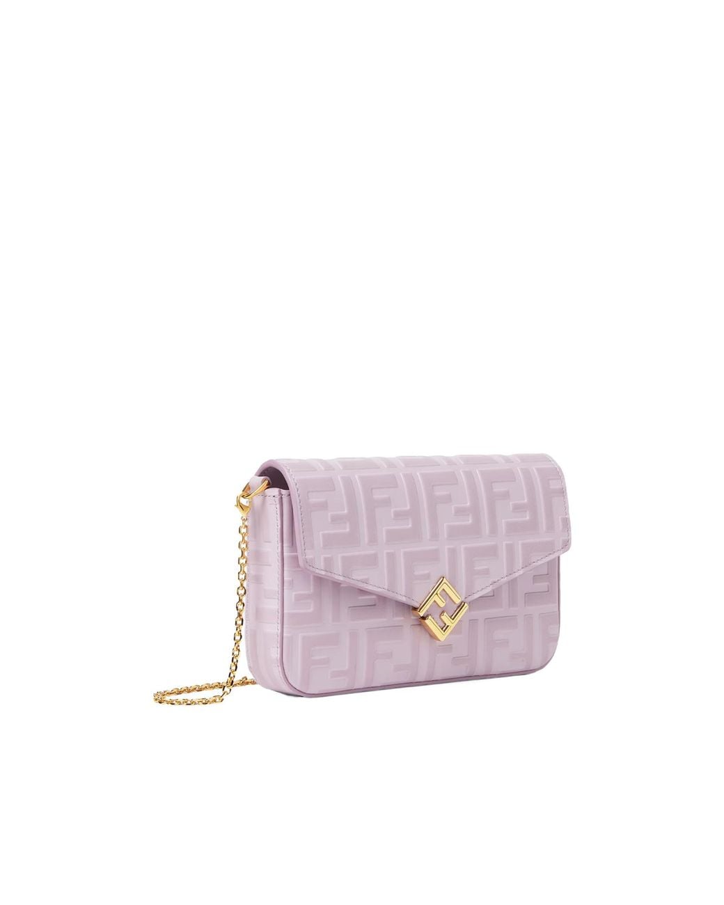 Fendi Pink Ff Diamonds Chained Wallet