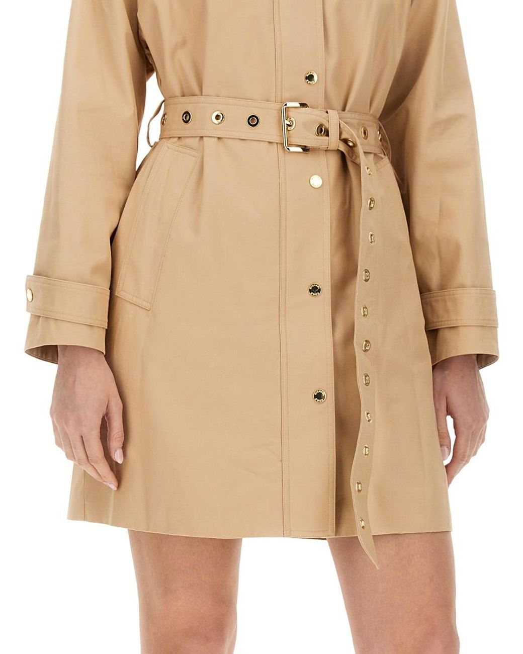 MICHAEL Michael Kors Natural Belted Twill Trench Coat