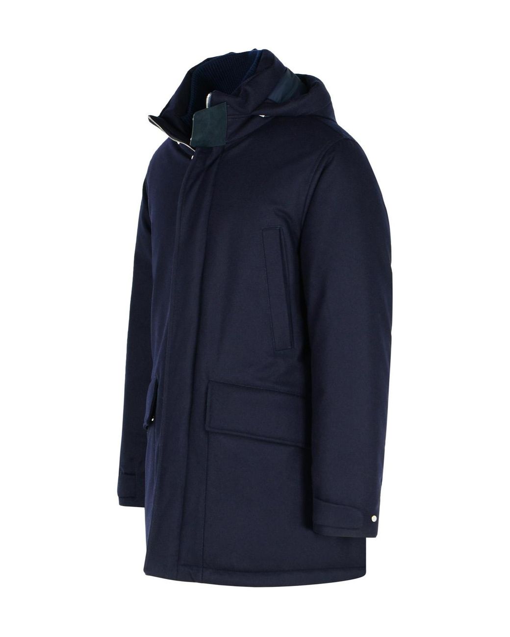 Zegna Blue Zip-Up Hooded Jacket for men
