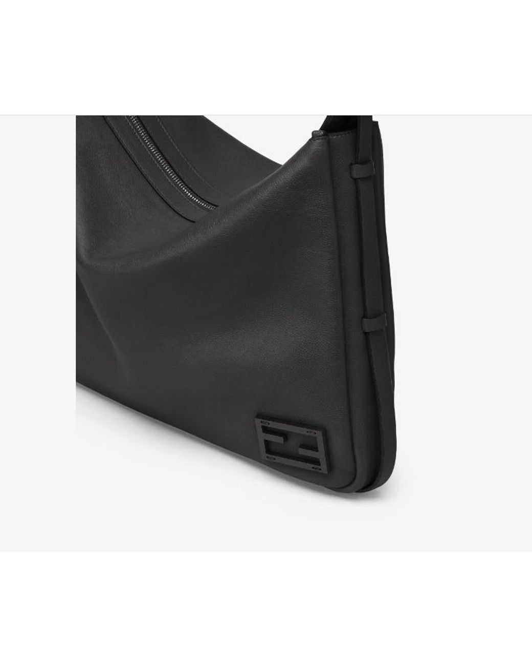 Fendi Black Simply Fendi Semi-Gloss Leather Shoulder Bag