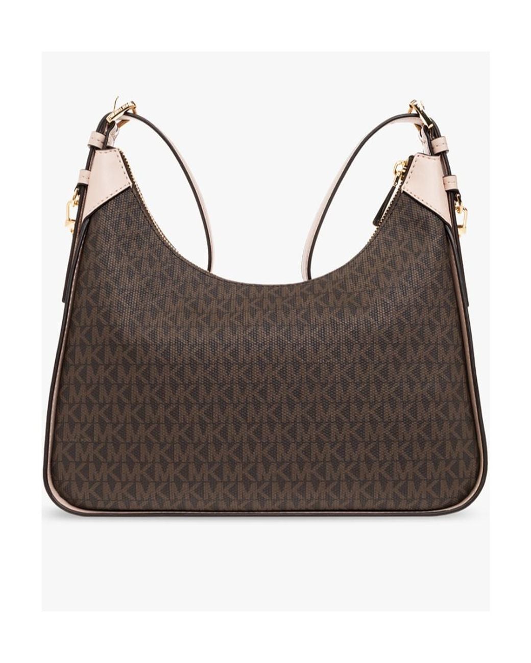 Michael Kors Brown Monogram-Pattern Satchel Bag