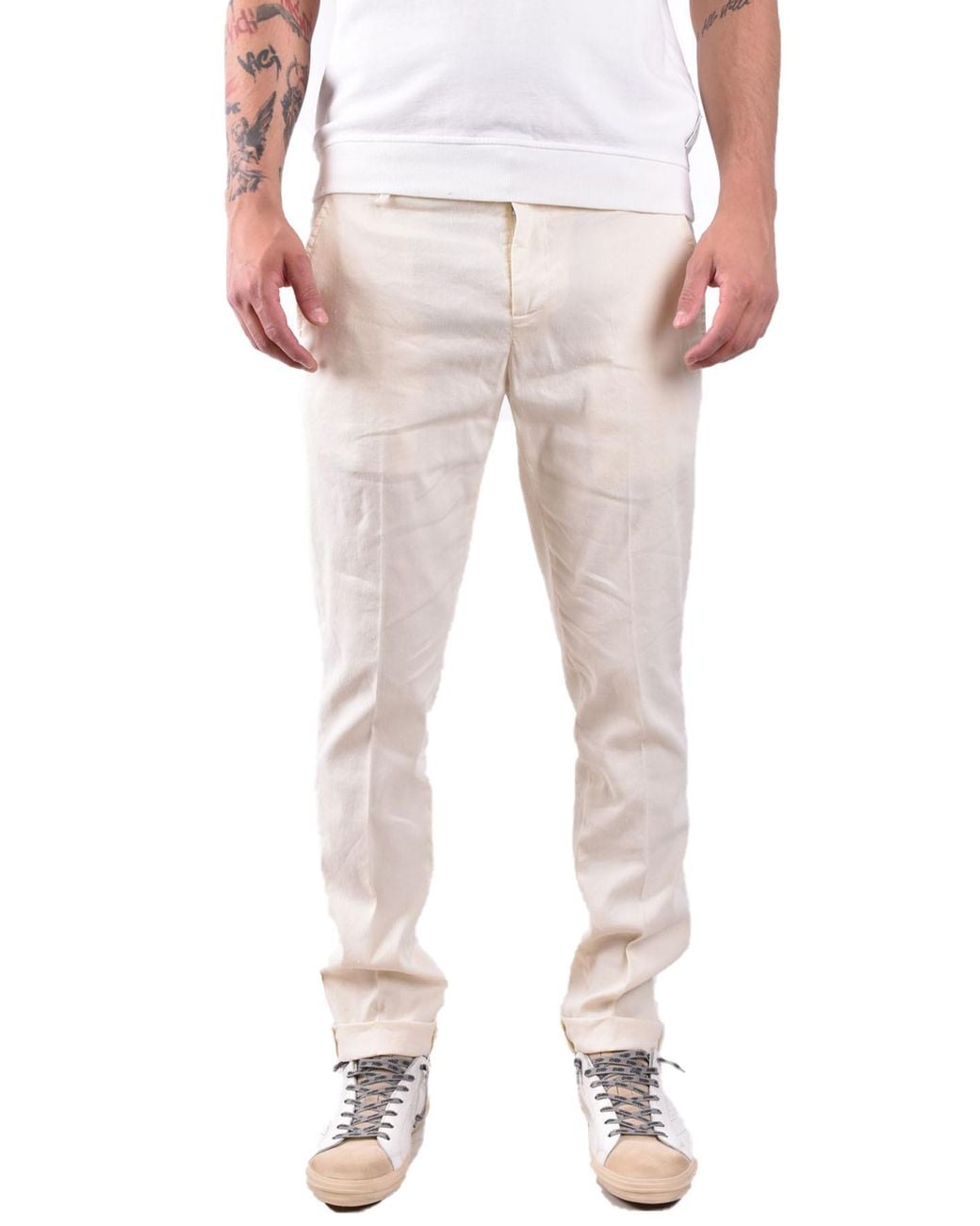 Dondup Natural Belt-Lined Casual Pants for men