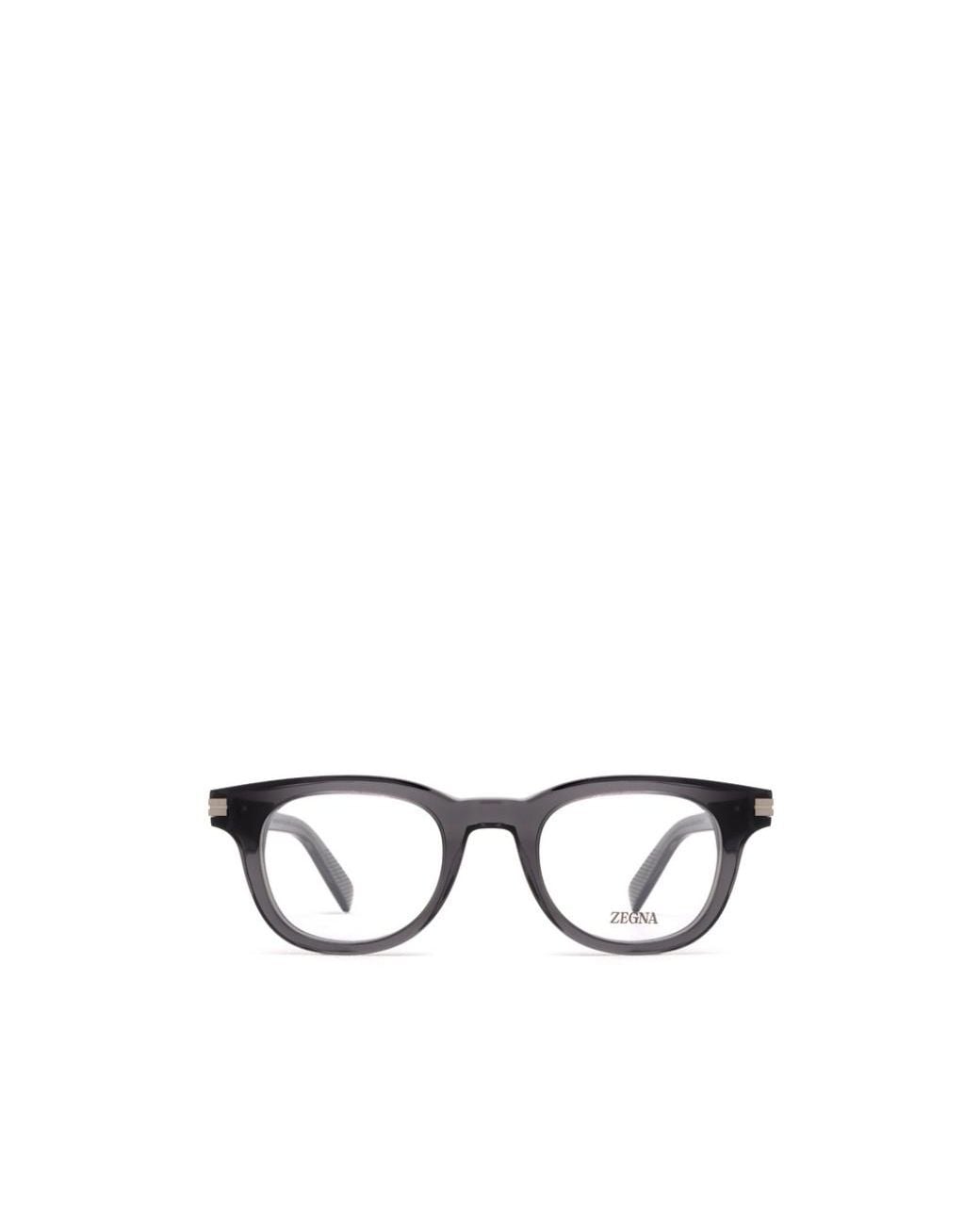 Zegna Metallic Square Frame Glasses for men