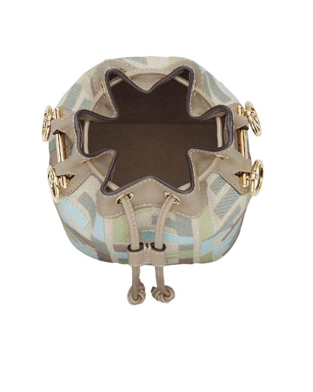 Fendi White Mon Tresor Drawstring Bucket Bag