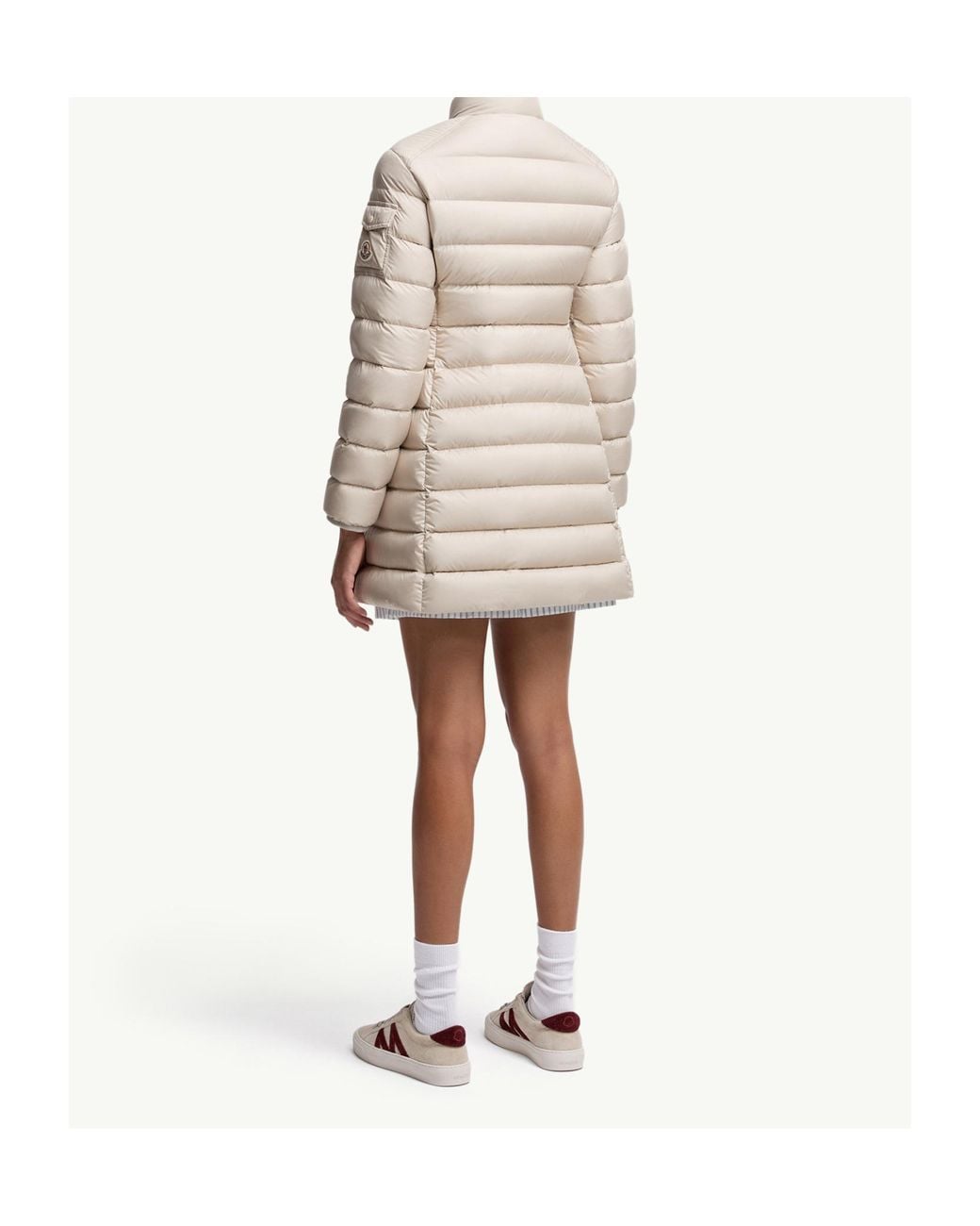 Moncler White Igesse Mid-Length Padded Jacket