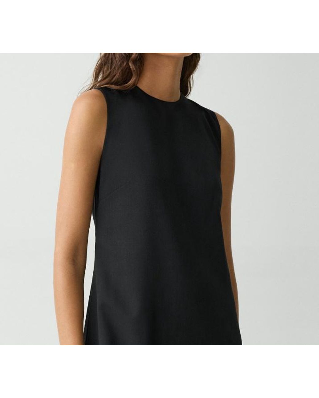 Theory Black Tie-Neck Midi Dress