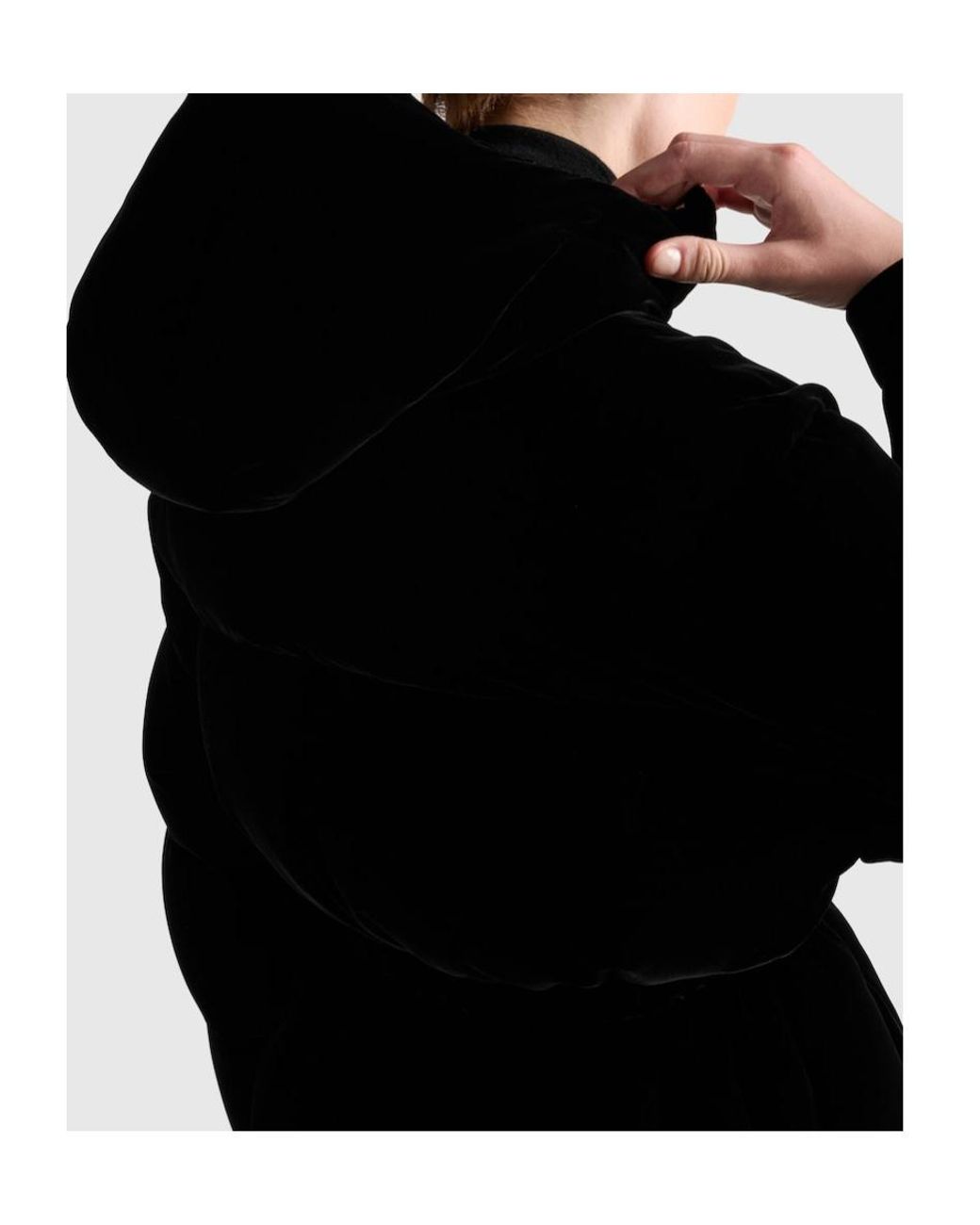 Prada Black Velvet Down Jacket