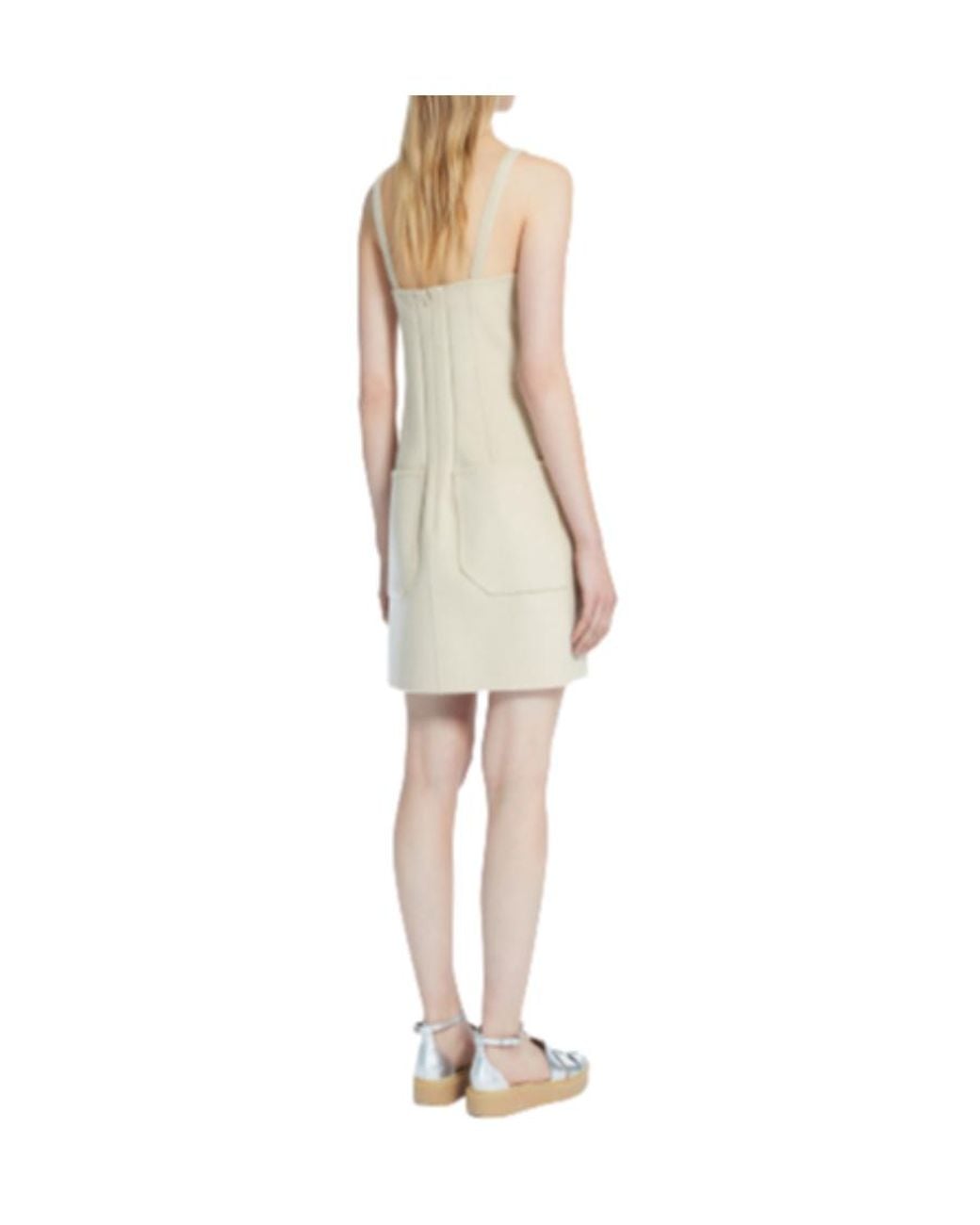Max Mara White Square Neck Sleeveless Mini Dress