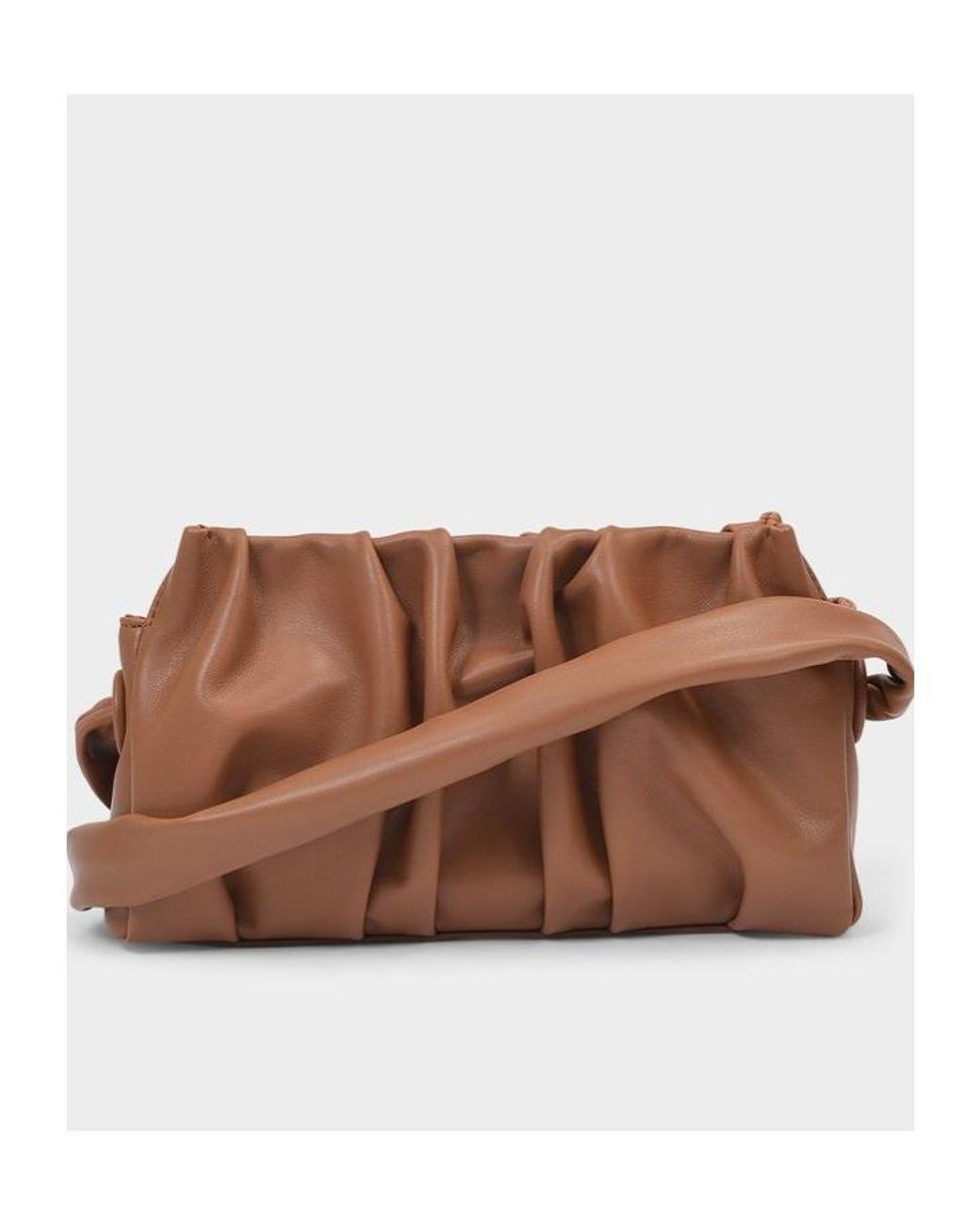 Elleme Brown Elleme Ruched Detail Vague Shoulder Bag