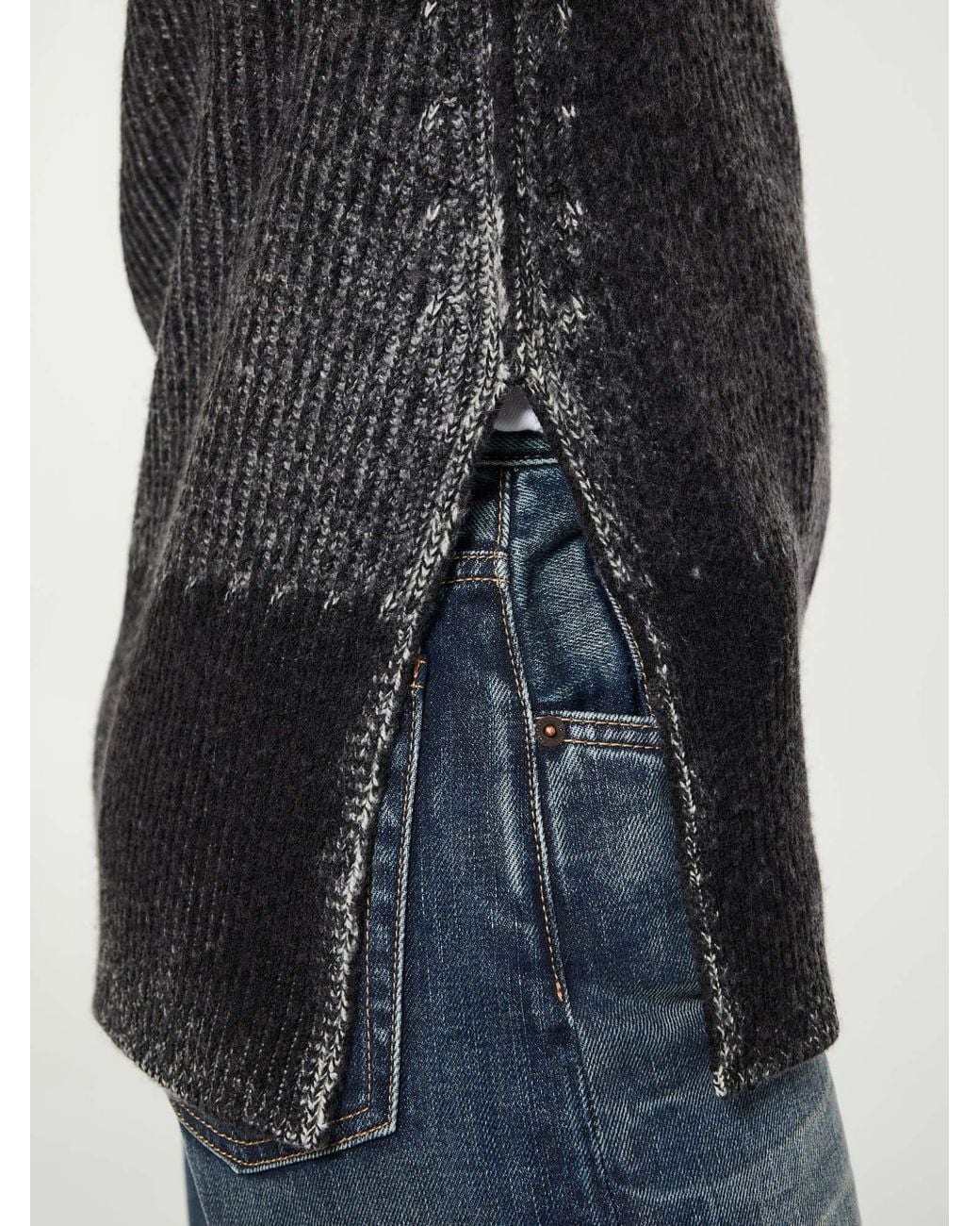 Acne Black Wool Blend Turtleneck
