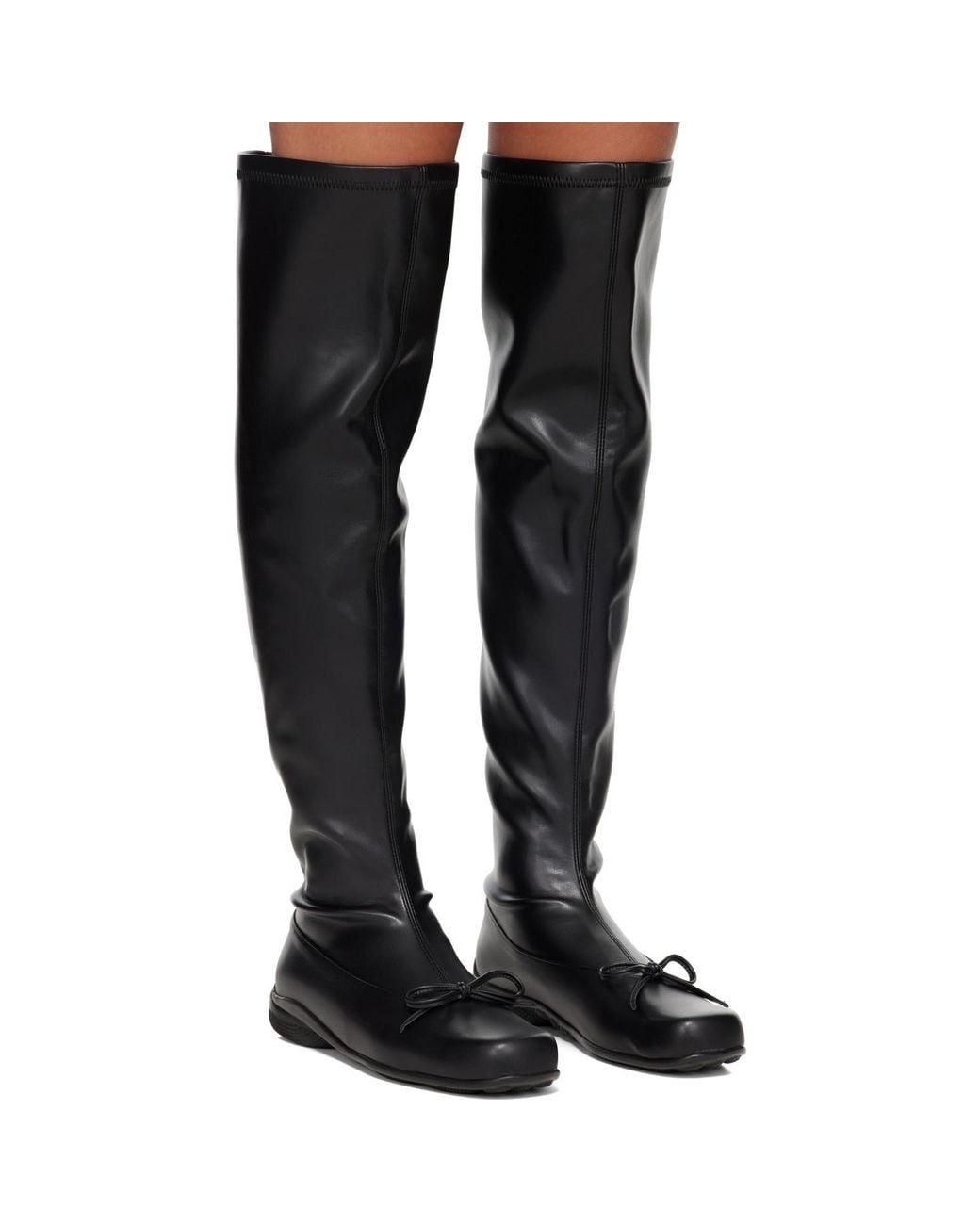OPEN YY Black Thigh-High Ballet Boots