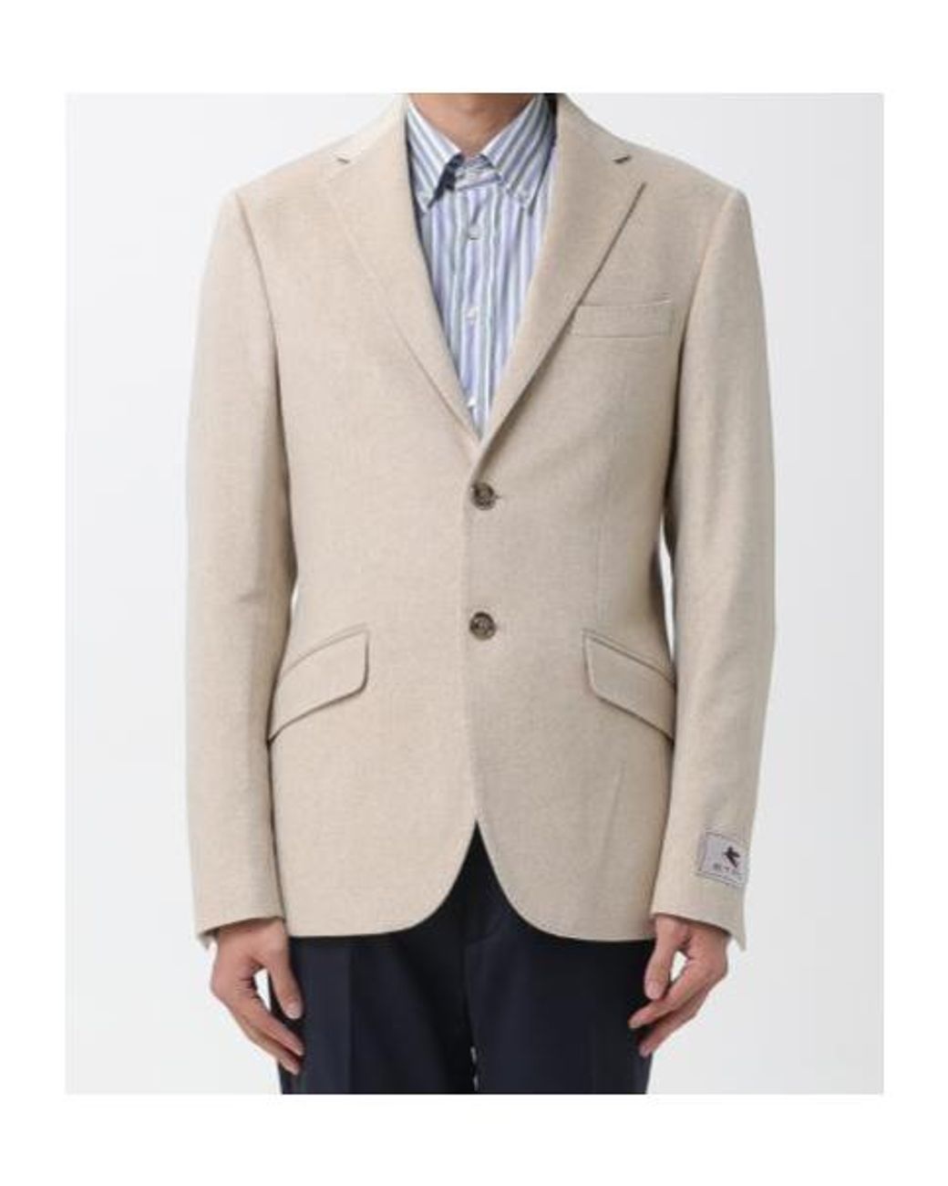 Etro Natural Paisley-Lined Cashmere Jacket for men