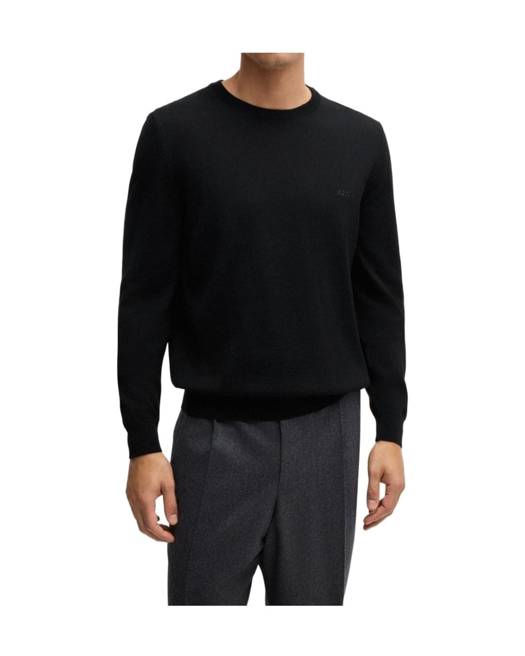 Boss Blue Business Crew Neck Knit Sweater for men