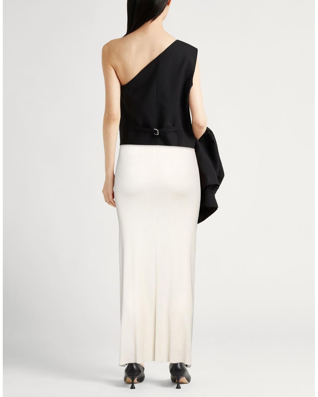 Chloé White Wool Knit A-Line Skirt