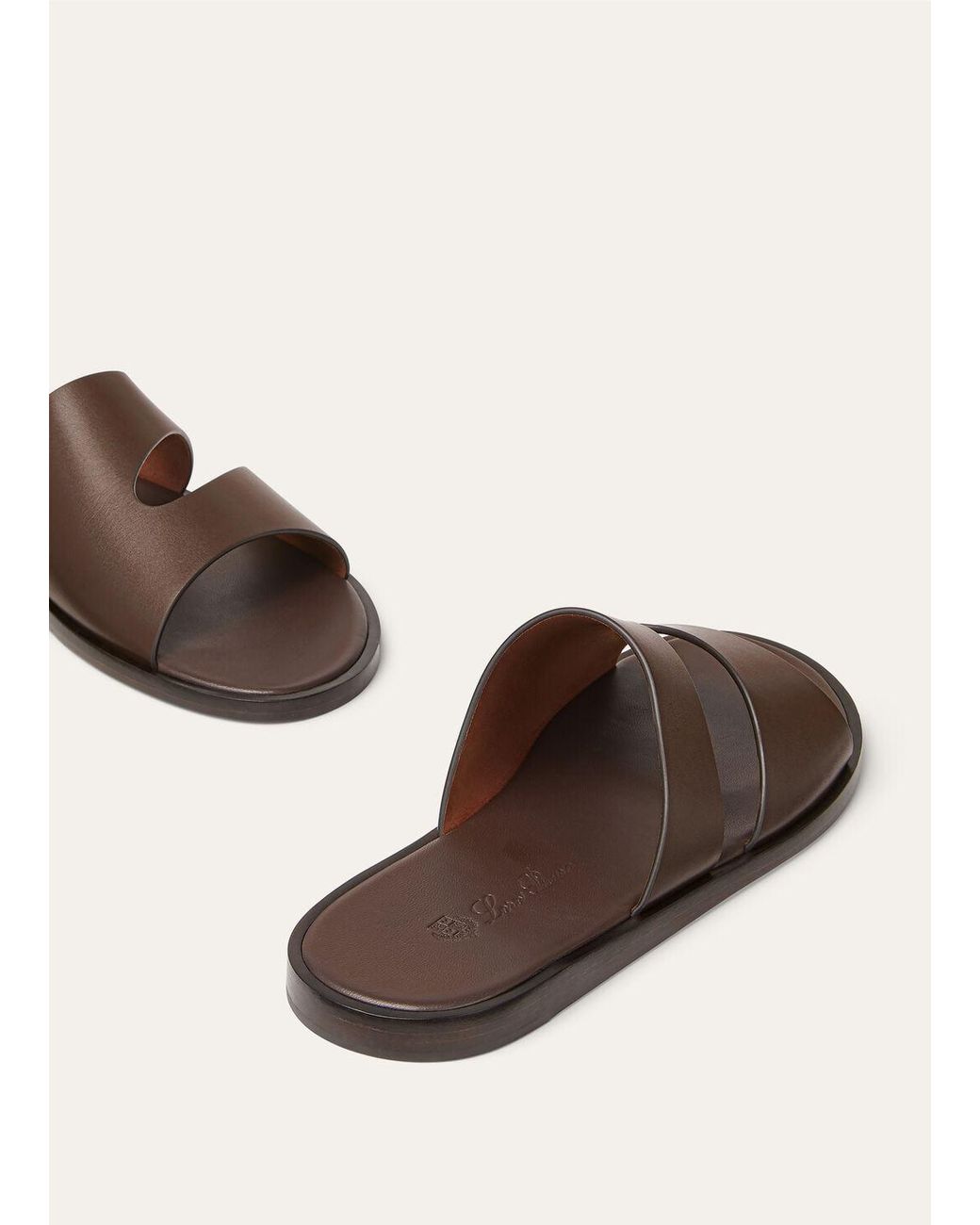 Loro Piana Brown Pilat Plain Walk Sandal for men