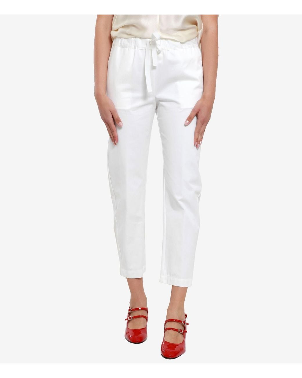 Semicouture White High Waist Casual Pants