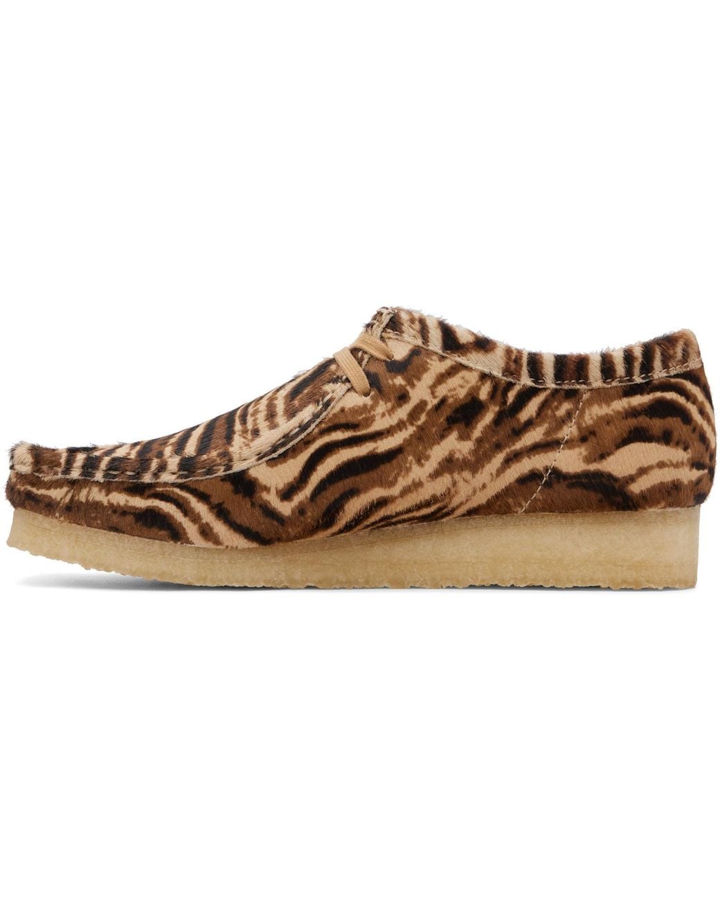 Clarks Brown Wallabee Tiger-Print Desert Boots for men