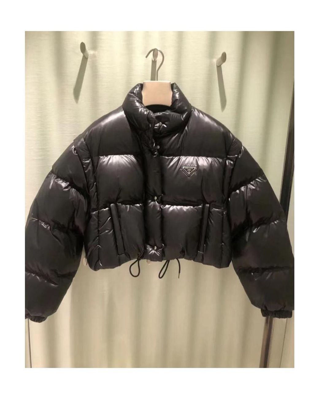 Prada Black Convertible High-Neck Down Jacket